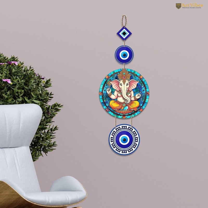 آرتفيب Art Vibes تصميم جذاب معلقة حائط خشبية لديكور المنزل | ديكور غرفة المعيشة | قطع فنية حديثة | لمسات سلام وسحر | معلقات ديكورية لمدخل الباب (WH_8510N) - Image 1