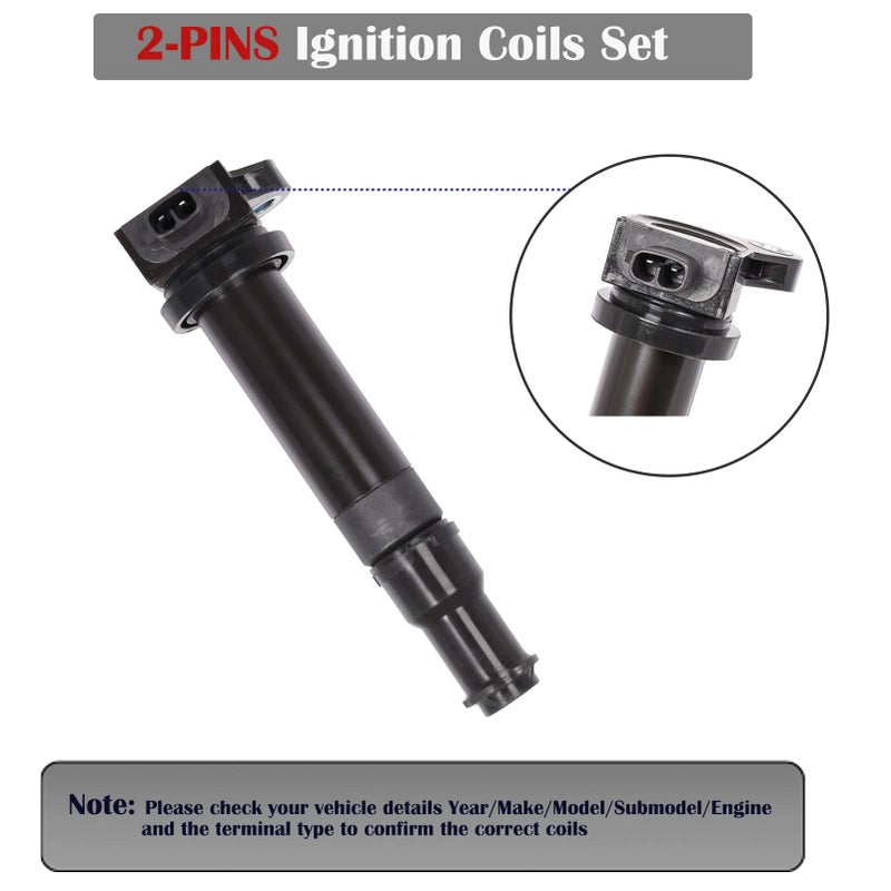 LCWRGS Set of 4 Ignition Coil Packs and Spark Plugs Fits for 2006 2007 2008 2009 2010 2011 Kia Rio Rio5 Rondo Hyundai Accent 1.6 L4 Replaces# UF499 C1543 - Image 4