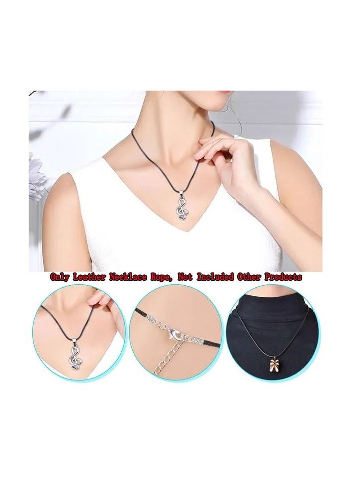 Generic - 40-Pieces Black Braided Leather Cord Necklace Chain Rope,Leather Necklace Chain Rope with Lobster Claw Clasp,Diameter 2.0MM - Image 1