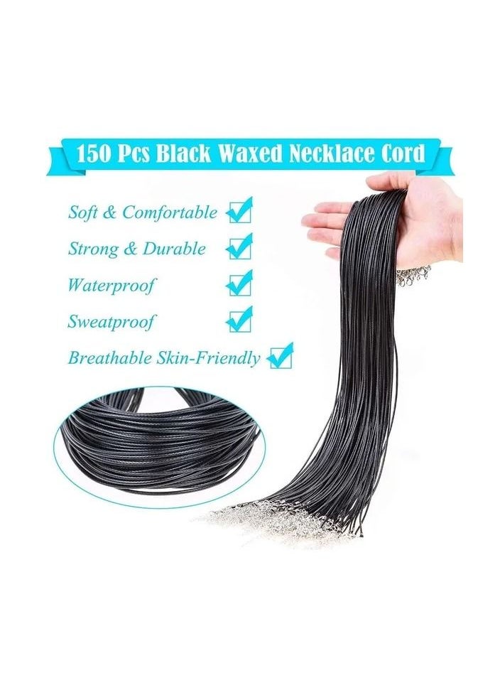 Generic - 40-Pieces Black Braided Leather Cord Necklace Chain Rope,Leather Necklace Chain Rope with Lobster Claw Clasp,Diameter 2.0MM - Image 1
