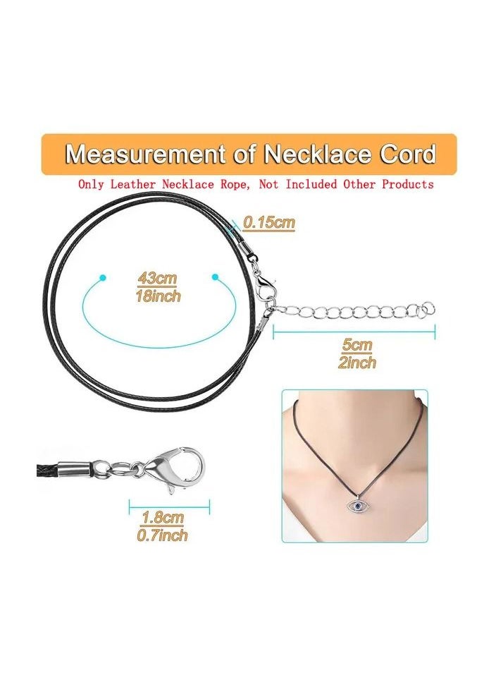 Generic - 40-Pieces Black Braided Leather Cord Necklace Chain Rope,Leather Necklace Chain Rope with Lobster Claw Clasp,Diameter 2.0MM - Image 1