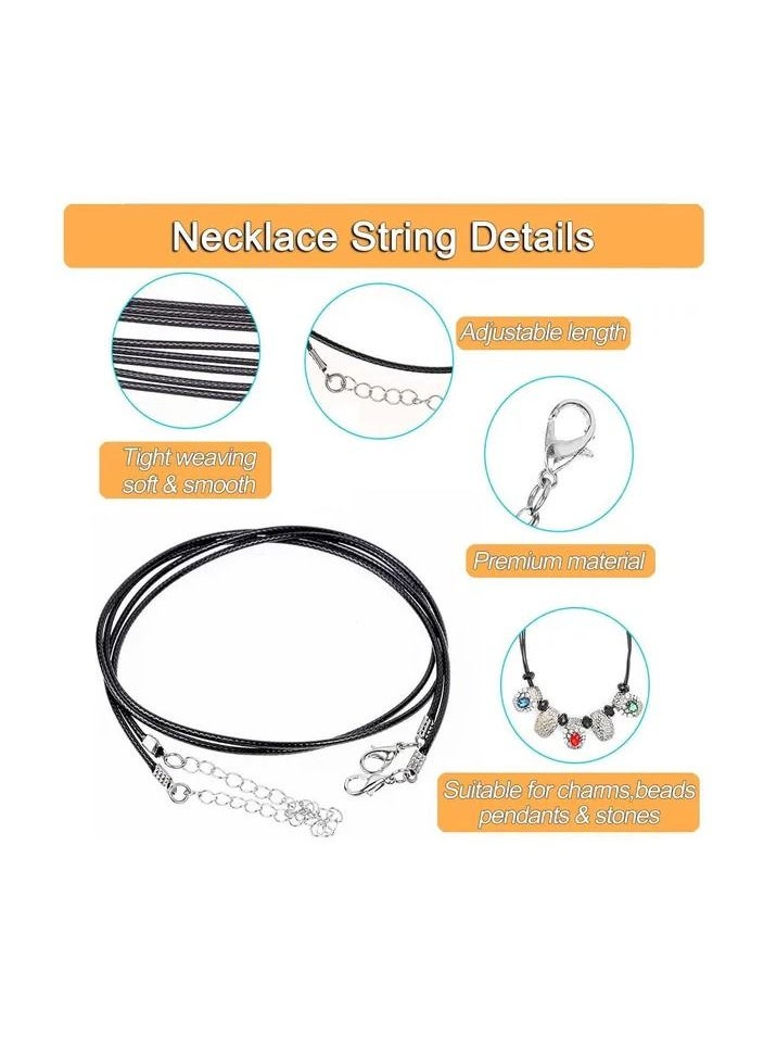 Generic - 40-Pieces Black Braided Leather Cord Necklace Chain Rope,Leather Necklace Chain Rope with Lobster Claw Clasp,Diameter 2.0MM - Image 1