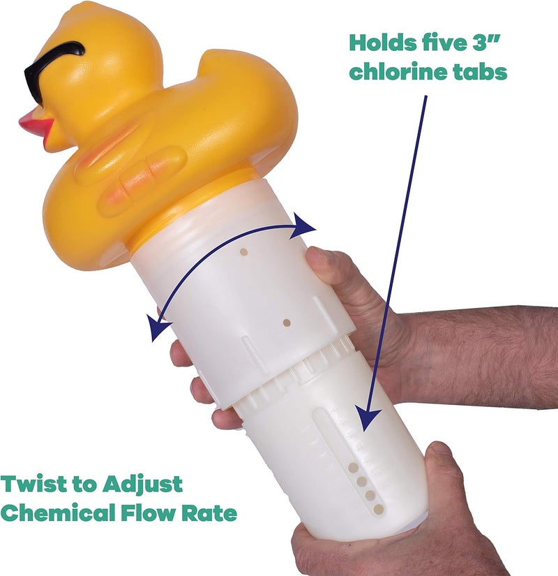 GAME 4002 Derby Duck, 3 Inch Chlorine, Five Tablet Capacity Above-or Inground Pool Use, Adjustable Dispensing Rate - Image 4