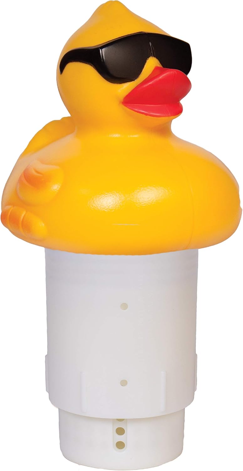GAME 4002 Derby Duck, 3 Inch Chlorine, Five Tablet Capacity Above-or Inground Pool Use, Adjustable Dispensing Rate - Image 1