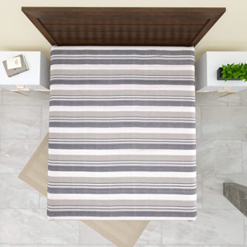Värde Kerala Double Bedsheet Without Pillow Cover | 210 TC Handloom Cotton Bedsheets for Double Bed |100X108 Inches, 8.3X9 Feet | King Size (Grey Olive) - Image 2