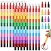 WXJ13 18 Pieces Stackable Colouring Pencils 12 in 1 Wax Crayons Building Block Colouring Crayons for Office Supplies 12 Colors - Image 3