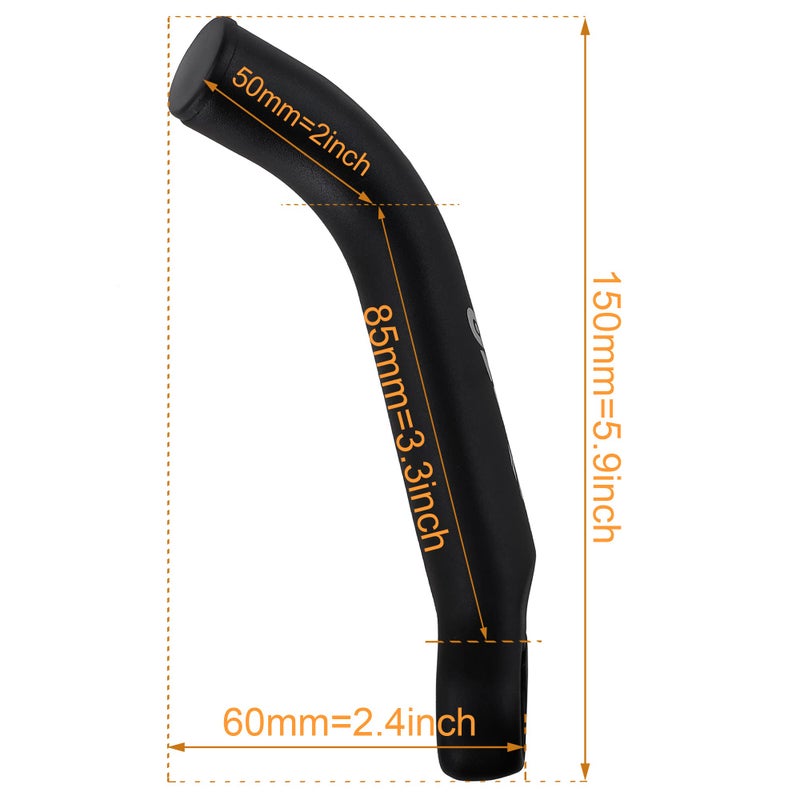 Venzo Bicycle Handlebar Extender for Mountain Hybrid Bike - Compatible with 7/8'’ 22.2mm - Flat Bar Ends with Plugs - 150mm - Ergonomic Design Lightweight & Durable - Matt Black - Image 2