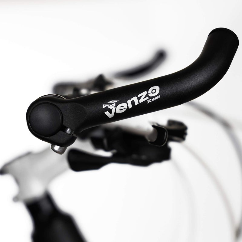 Venzo Bicycle Handlebar Extender for Mountain Hybrid Bike - Compatible with 7/8'’ 22.2mm - Flat Bar Ends with Plugs - 150mm - Ergonomic Design Lightweight & Durable - Matt Black - Image 4