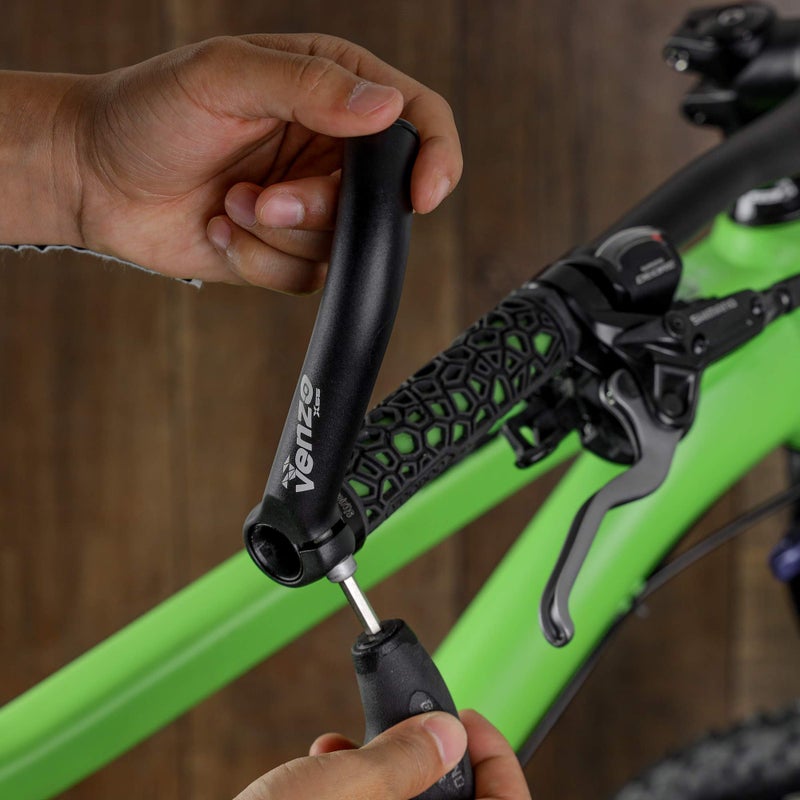 Venzo Bicycle Handlebar Extender for Mountain Hybrid Bike - Compatible with 7/8'’ 22.2mm - Flat Bar Ends with Plugs - 150mm - Ergonomic Design Lightweight & Durable - Matt Black - Image 5