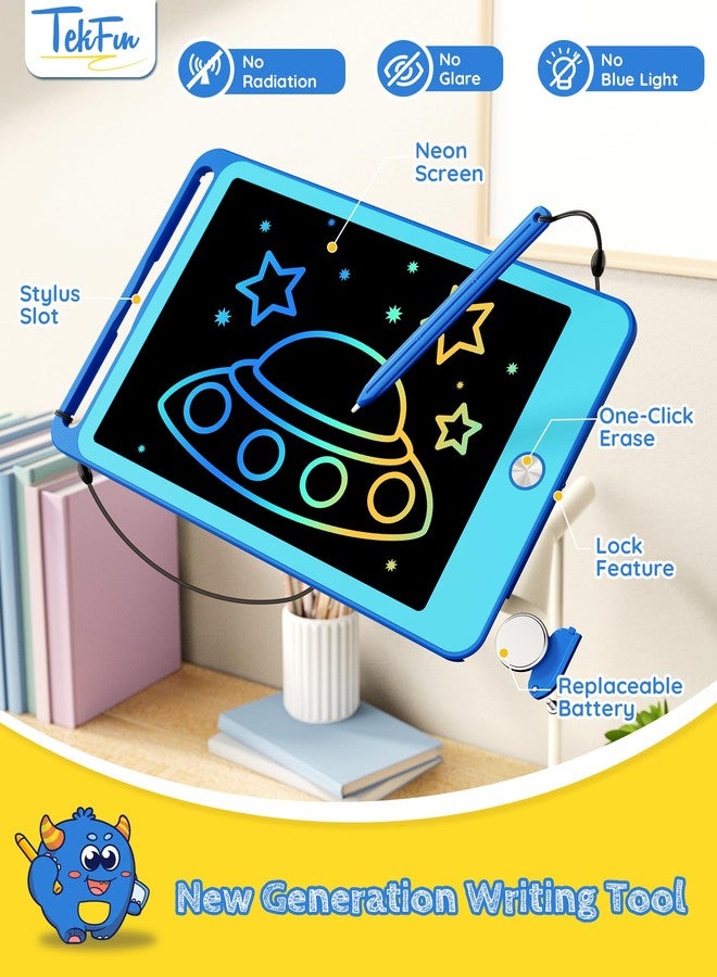 TEKFUN LCD Writing Tablet for Kids, Doodle Board Drawing Board Reusable Drawing Tablet with Lanyard, Educational Kids Toddler Toys Birthday Gift for Boys Girls 3-12 Years Old (6”W x 8.8“H Blue) - Image 4