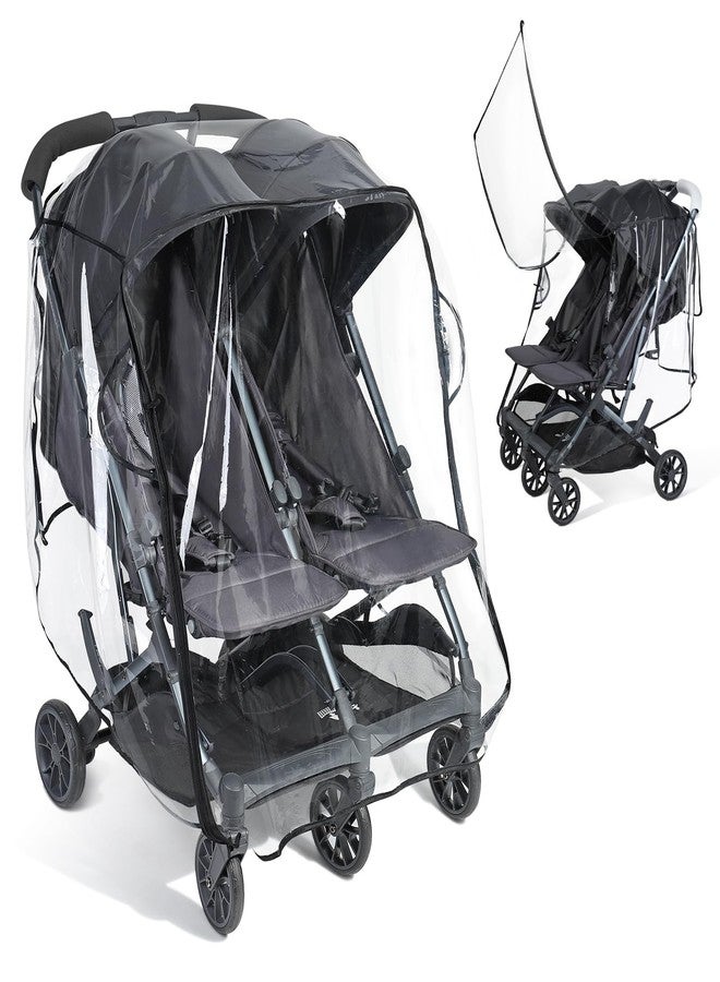 IvyWind Double Stroller Rain Cover, Universal Stroller Cover for Side by Side Baby Stroller, Breathable Weather Shield for All-Weather Protection from Rain/Snow/Dust - Image 1