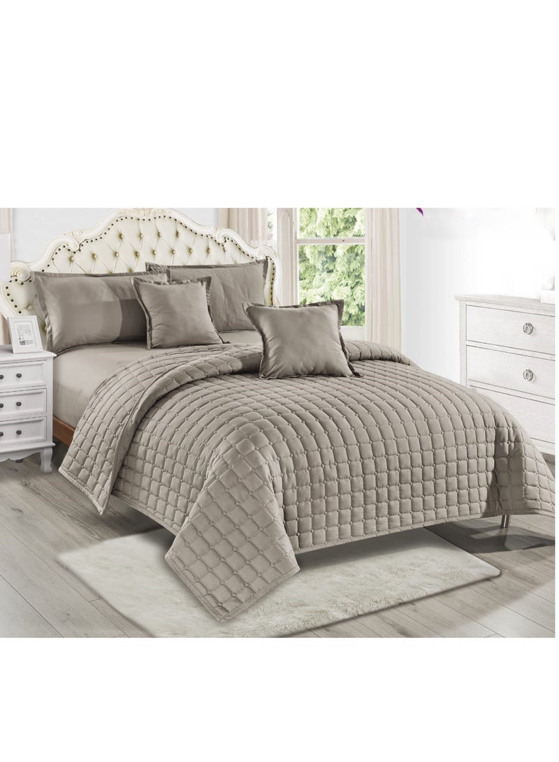 مون طقم لحاف نفرين مفرش سرير مضغوط مكون من 6 قطع  لحاف مقاس كينج 230x250سم - Image 1