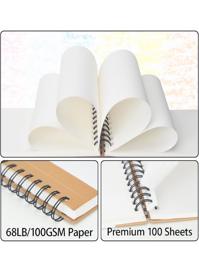Small Sketch Book 5.5 x 8.5 Inches, Top Spiral Bound Sketch Pad, 100 Sheets Each 68lb/100gsm Drawing Paper, Paint Sketching Pad for Kids And Adult, Ideal For colored pencils, pencils, crayons, oil pastels, sketches, one pack - Image 3