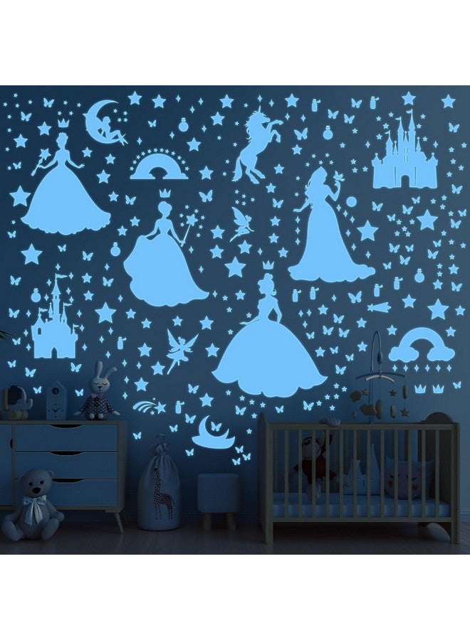 Wxiben Glow in The Dark Stars for Ceiling - 3 Pcs Wall Decals Peel and Stick Removable Fairy Ranibow Butterfly Wall Stickers Kids Girls Room Decor Bedroom Nursery Living Room Wall Decor - Image 1