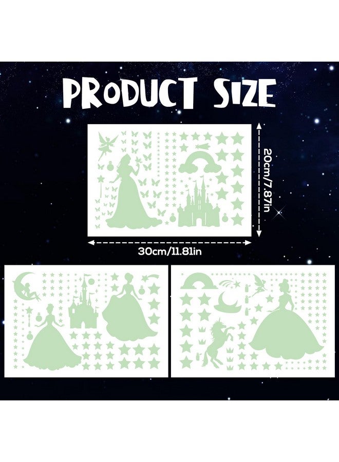 Wxiben Glow in The Dark Stars for Ceiling - 3 Pcs Wall Decals Peel and Stick Removable Fairy Ranibow Butterfly Wall Stickers Kids Girls Room Decor Bedroom Nursery Living Room Wall Decor - Image 3