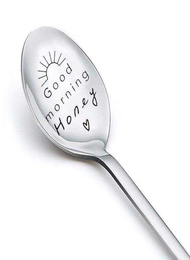 YangQian Good Morning Honey Spoon Gifts for Women Men Graduation Birthday Gifts for Boyfriend Girlfriend Best Friends Gifts for Friends Female Male Engraved Anniversary Christmas Gifts for Couples Husband Wife - Image 1