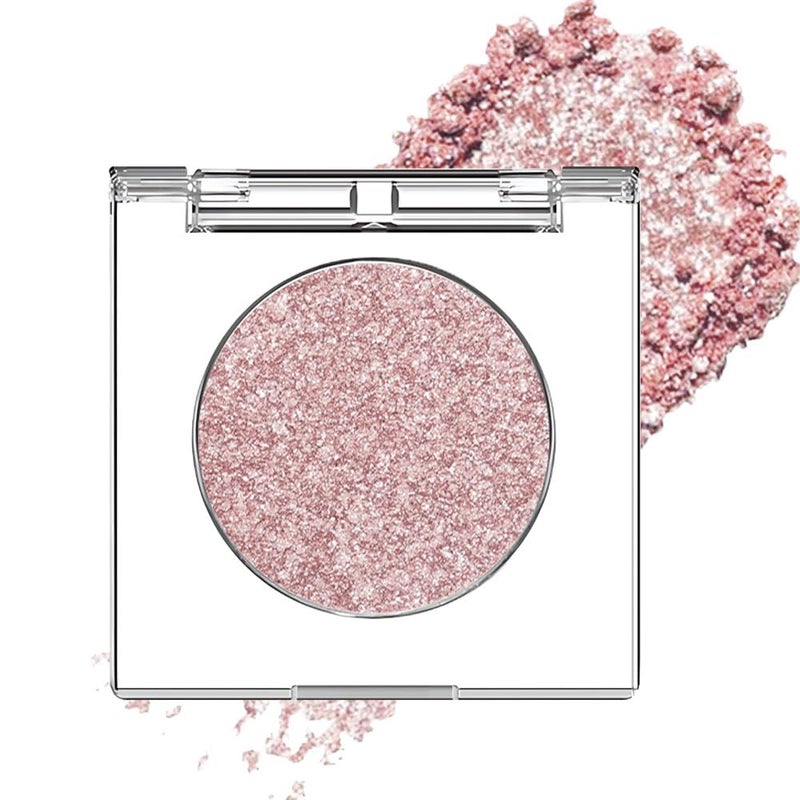 Single Rose Gold Glitter Shimmer Eyeshadow,Bright High Pigment Intense Monochrome Eye Shadow,Buildable Sparkly Eye Glitter Shimmer Finish,24 Hour Eye Makeup Longwear Waterproof,Blendable