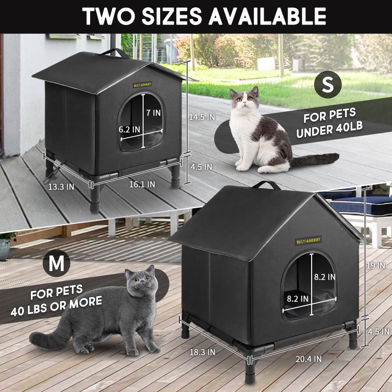 Rest-Eazzzy Heated Cat House for Outdoor Cats, Waterproof, Fully Insulated Shelter for Stray and Feral Cats, Great for Cat Houses for Outdoor Cat and Cat Beds for Indoor Cats (Grey-Heat, Small) - Image 3
