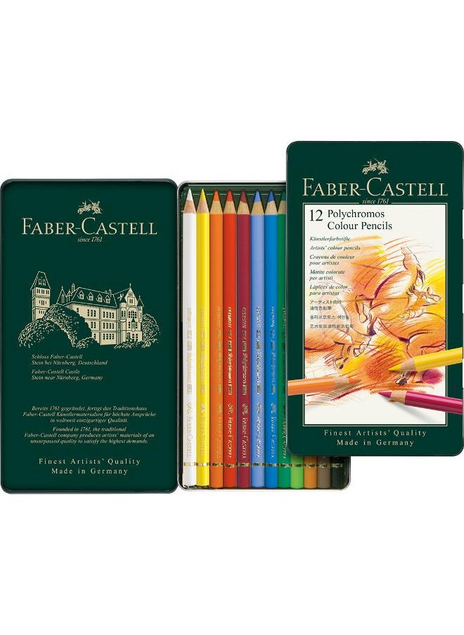 FABER-CASTELL - FC Colour Pencil Polychromos tin of 12 - Image 1