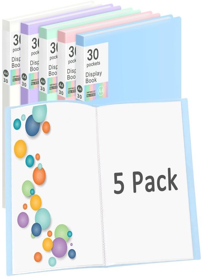 Beieverluck 5 Pack Binder with Plastic Sleeves Art Portfolio Folder with Clear Sheet Protectors, Display 60 Pages Book, Presentation Book for Artwork, Document Certificate Organizer - Image 1