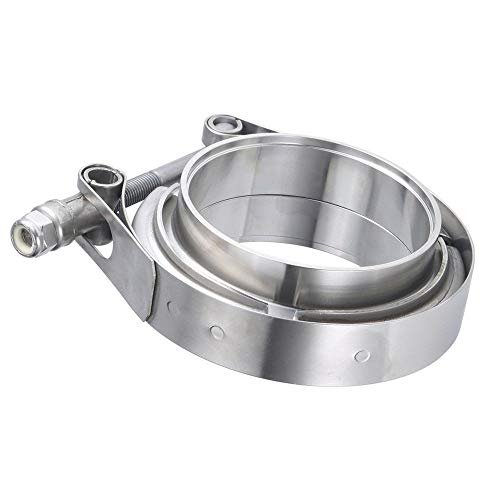 LECWOF V Band Clamp 2.25" Whole Stainless Steel 2 1/4 V Band Clamp Kit 2.25 v band clamp Downpipes Assembly Male Female Flanges (2.25" With Flanges) - Image 1