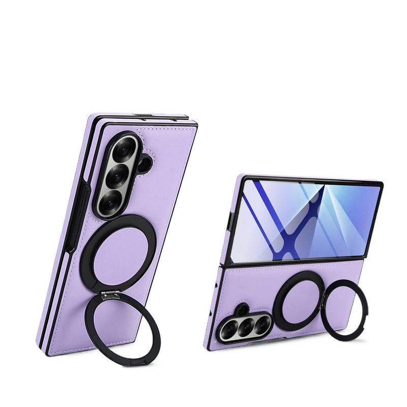 غطاء واقي بTPU لـ Samsung Galaxy Z Fold 7 باللون وردي مغناطيسي بوظيفة حامل من مادة TPU مع حامل دوار 360 درجة وحماية من السقوط مع مقاوم للصدمات مع تغطية كاملة مع مغناطيس قوي - Image 3
