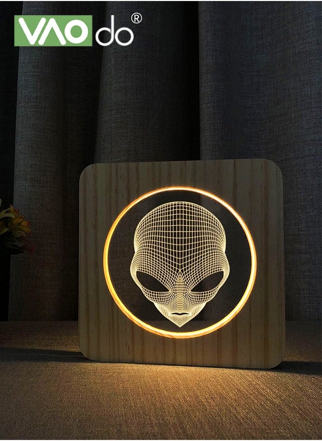 LED Night Light Alien Shape Laser Engraved Acrylic Plate Table Decoration Wooden Warm White Light Table Lamp Office Decorations - pzsku/Z39D9779BCB30CE3458FEZ/45/_/1733289904/1c99db57-64dd-48f3-9d27-e355c1862a77