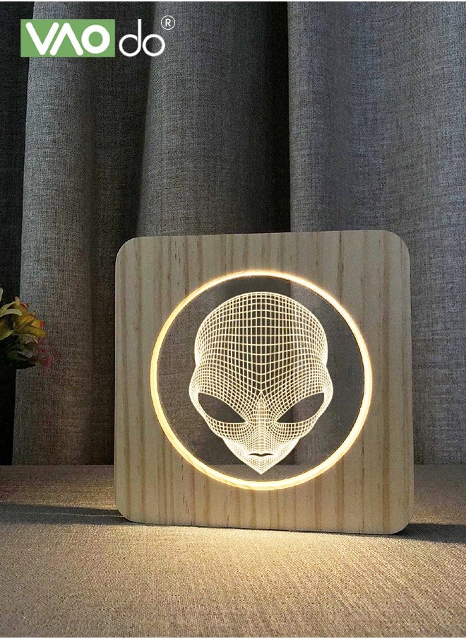 LED Night Light Alien Shape Laser Engraved Acrylic Plate Table Decoration Wooden Warm White Light Table Lamp Office Decorations - pzsku/Z39D9779BCB30CE3458FEZ/45/_/1733290015/5e3b24a3-cbf8-4072-bb91-cbe010e87a40