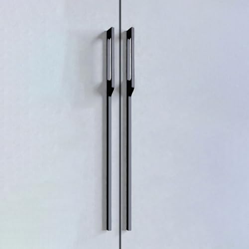 VOLO Black Finish Wardrobe Handle, Wardrobe Door/Cabinet Door/Drawer Pull Handle/Door Pull Handle for Kitchen/Office/Bedroom/Winodw Sliding Closet. Satin Black Finish (SAC-34 24 Inch, 2) - Image 1