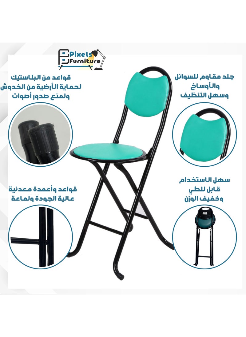 بكسل للأثاث كرسي الصلاة من بكسل الأثاث قابل للطي وسهل الاستخدام والتنقل , باللون الأخضر  - Image 3