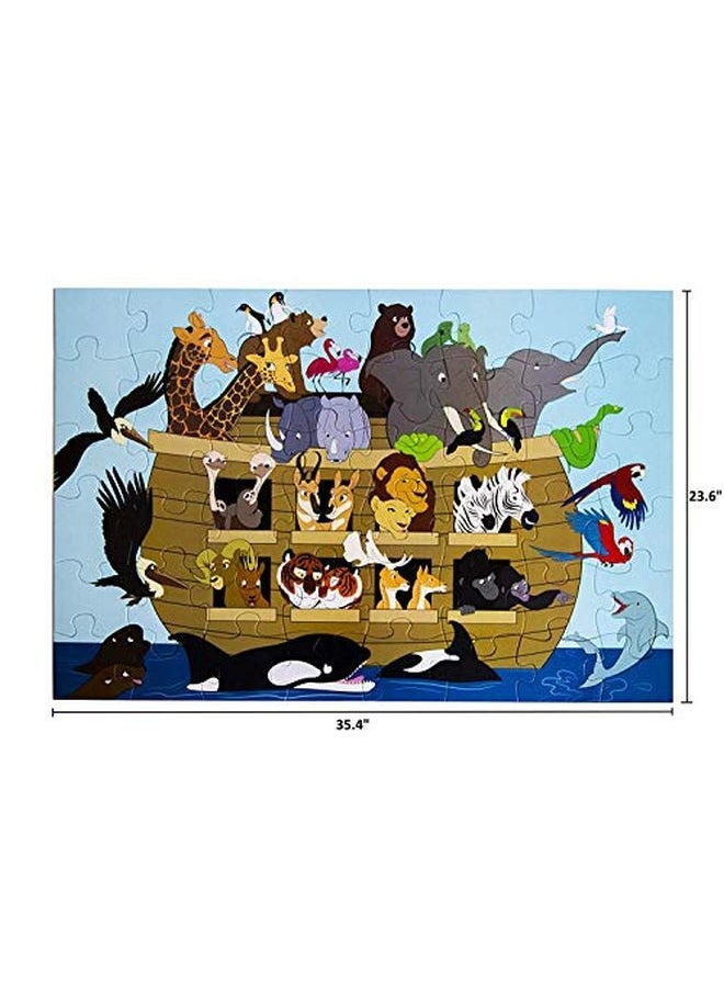 Liberty imports - Religious Floor Puzzle For Kids Noah'S Ark Jumbo Jigsaw Puzzle Christian Bible Educational Game 48Piece 3 X 2 Feet - Image 1