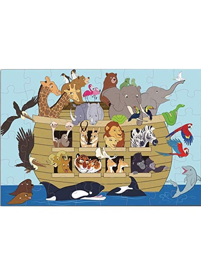 Liberty imports - Religious Floor Puzzle For Kids Noah'S Ark Jumbo Jigsaw Puzzle Christian Bible Educational Game 48Piece 3 X 2 Feet - Image 1
