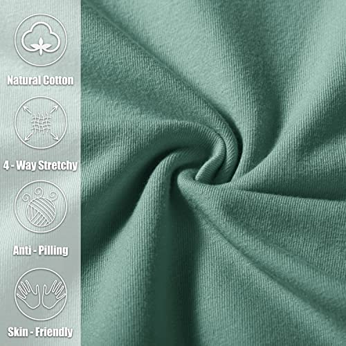 Pudolla Men's Cotton Yoga Sweatpants Athletic Lounge Pants Open Bottom Casual Jersey Pants for Men with Pockets (Green X-Large) - Image 4