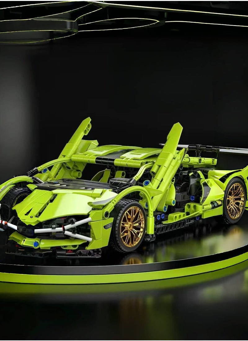 Building block 1:14 hypercar remote-controlled supercar racing car children's puzzle assembly toy gift  - Image 2