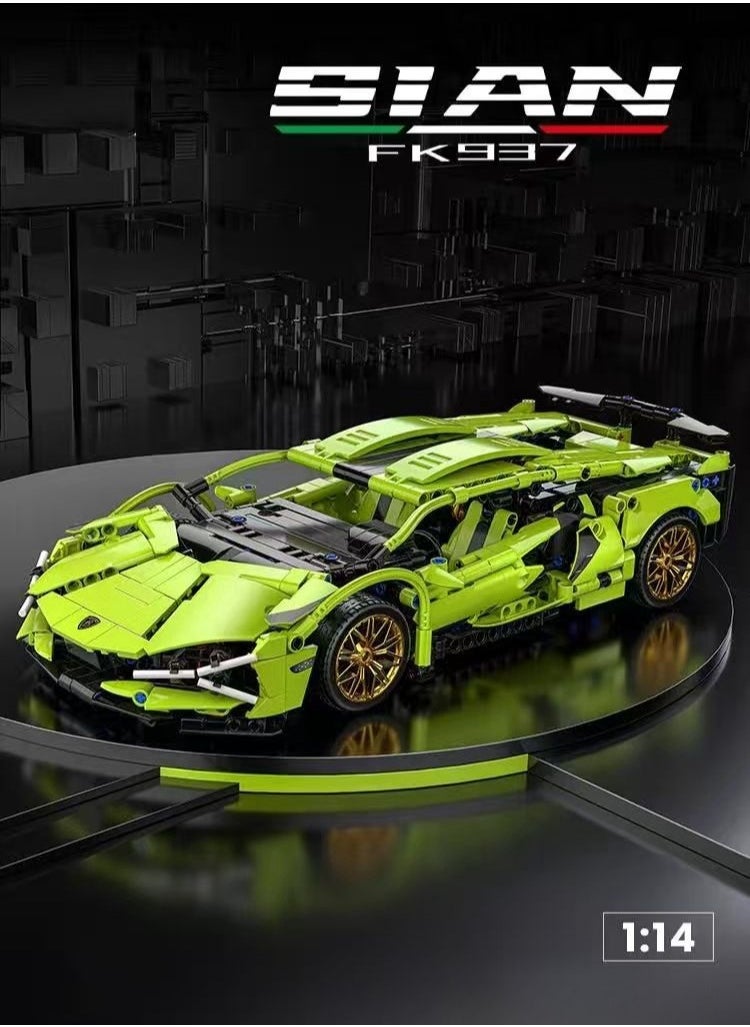 Building block 1:14 hypercar remote-controlled supercar racing car children's puzzle assembly toy gift  - Image 5