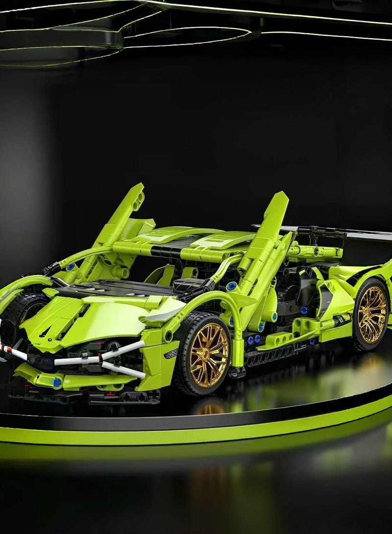 لامبورغيني كتلة البناء 1:14 لامبورغيني hypercar التحكم عن بعد سيارة سباق السيارات فائقة للأطفال لغز تجميع لعبة هدية - Image 1