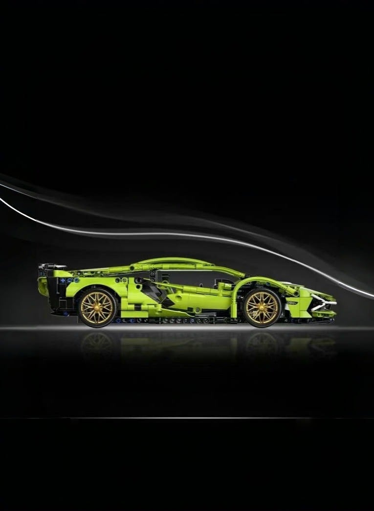 لامبورغيني كتلة البناء 1:14 لامبورغيني hypercar التحكم عن بعد سيارة سباق السيارات فائقة للأطفال لغز تجميع لعبة هدية - Image 2
