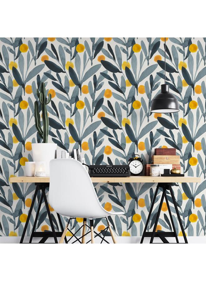 Bluejw Watercolor Boho Style Detachable Temporary Wallpaper Modern Minimalist Floral Children's Room Self-adhesive Wallpaper RW300 - Image 3