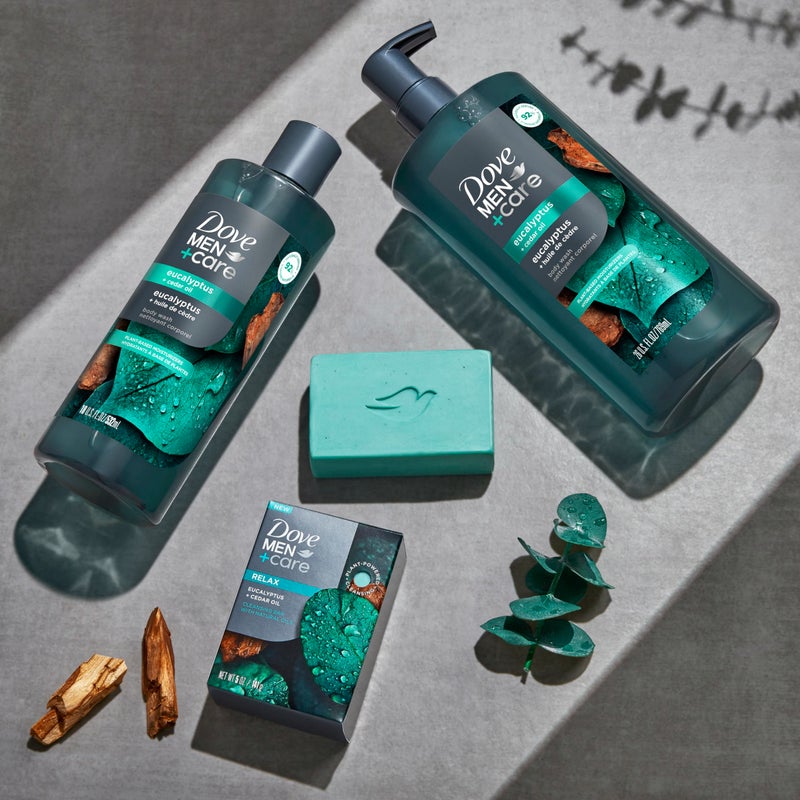 Dove Men+Care غسول الجسم Dove Men+Care بزيت الأوكالبتوس والأرز لإعادة بناء البشرة أثناء الاستحمام مع منظفات ومرطبات نباتية 26 أونصة - Image 3