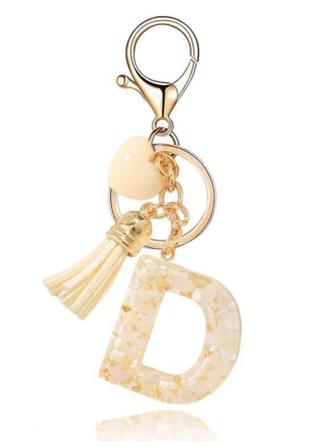 ميدالية مفاتيح مميزة ورائعة من الريزن بتصميم حرف D منسابة لمفاتيح السياراة والحقائب - Image 1