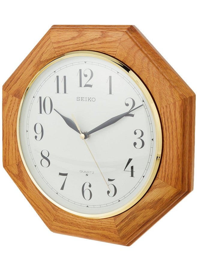 Seiko SEIKO 12 Inch Octagonal Solid Oak Wall Clock  - Image 2