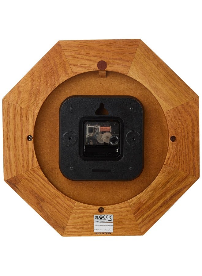 Seiko SEIKO 12 Inch Octagonal Solid Oak Wall Clock  - Image 3