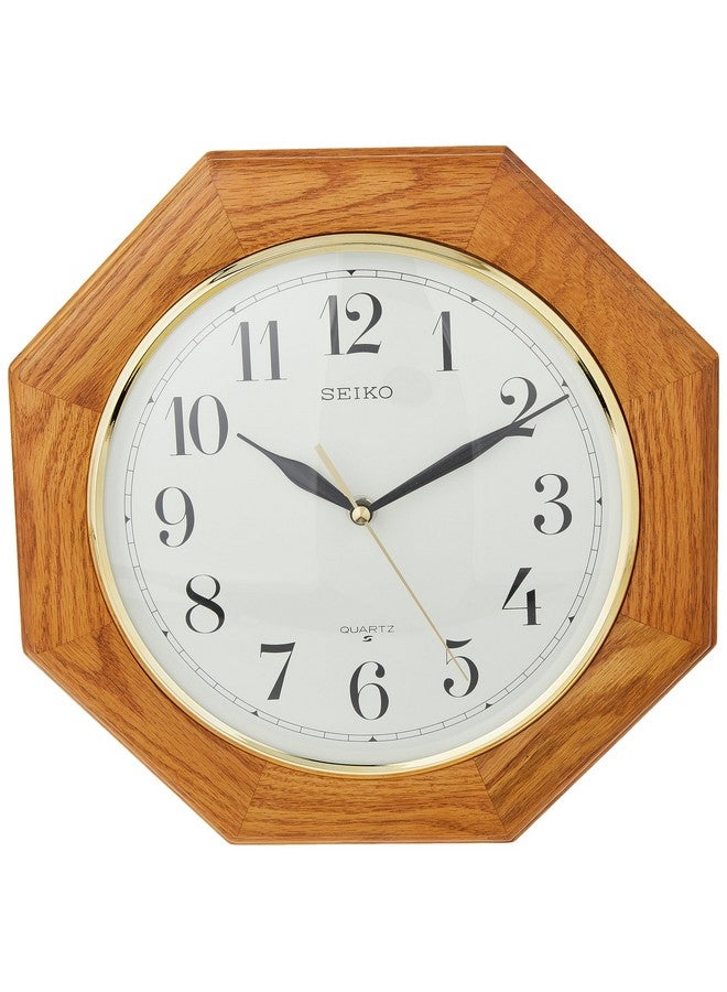 Seiko SEIKO 12 Inch Octagonal Solid Oak Wall Clock  - Image 1
