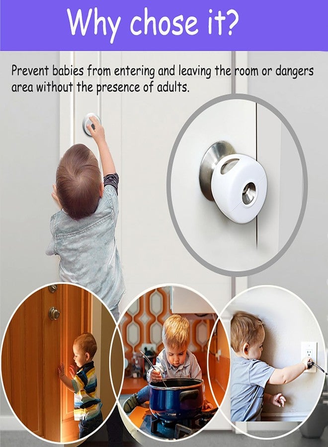 Sunenlyst Child Proof Door Knob Covers, 4Pack Door Knob Safety Cover for Kids, Door Locks for Kids Safety, Toddler Door Knob Cover - Image 5