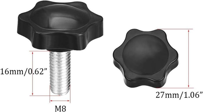 NACX M8 x 16mm Clamping Knob, Thumb Screw & Star Knob Hand Tightening Screw, 20Pcs - Image 2
