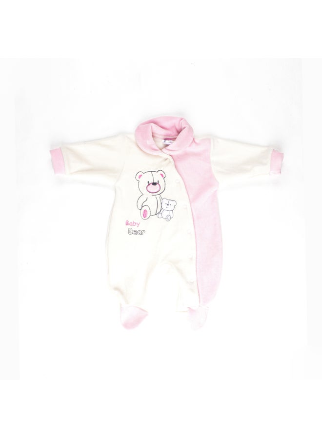 Papillon Baby Unisex Velvet Baby Bear Printed Bodysuit