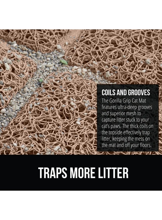 غوريلا جريب بساط صندوق فضلات القطط من غوريلا جريب، 35×23، بساط مقاوم للماء لصيد فضلات القطط، بظهر محكم، سهل التنظيف، يقلل النفايات وينظف الأرضيات، مستلزمات القطط الصغيرة للقطط المنزلية، ناعم على الأقدام، لون بيج - Image 2