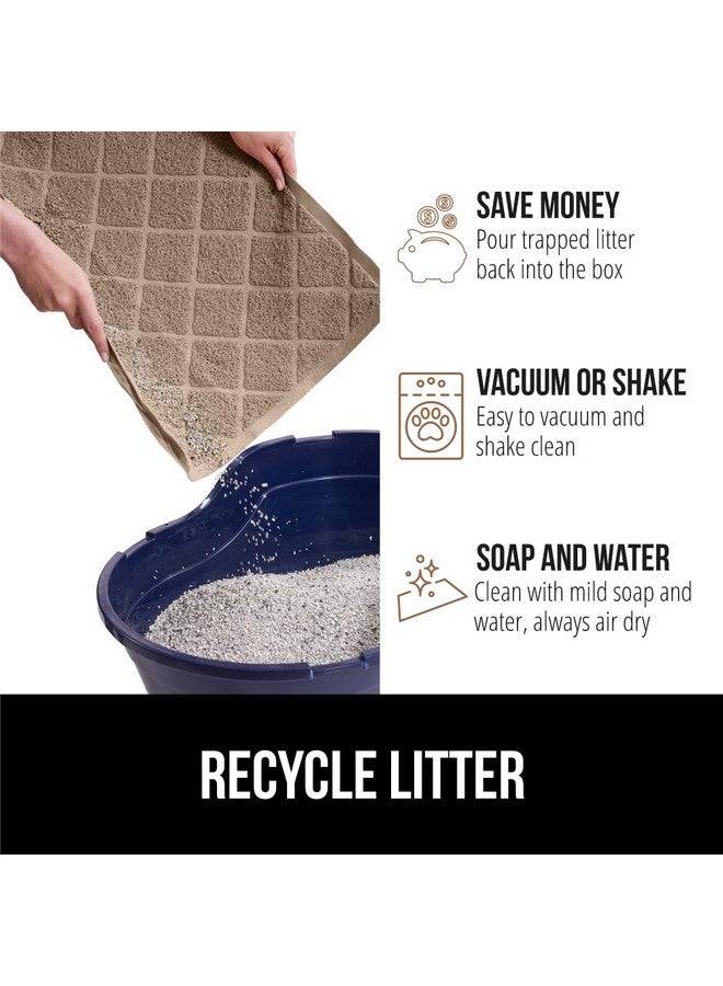 غوريلا جريب بساط صندوق فضلات القطط من غوريلا جريب، 35×23، بساط مقاوم للماء لصيد فضلات القطط، بظهر محكم، سهل التنظيف، يقلل النفايات وينظف الأرضيات، مستلزمات القطط الصغيرة للقطط المنزلية، ناعم على الأقدام، لون بيج - Image 4