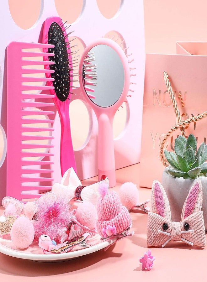 YoungJoy 21 Pcs Doll Hair Play Hair Styling Accessories Hair Brush Set Pink Seriesl Doll Hair Beauty Hair Care Tools Compatible with 18 and 14 Inch Dolls The Doll and Other Doll Item(Style 4) - Image 2