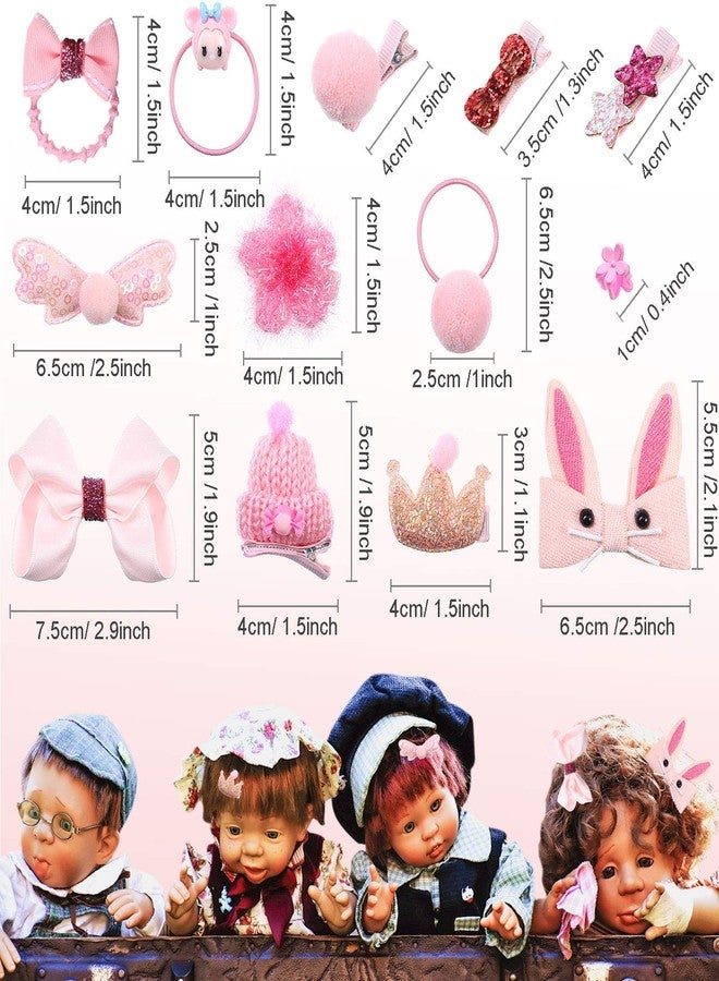 YoungJoy 21 Pcs Doll Hair Play Hair Styling Accessories Hair Brush Set Pink Seriesl Doll Hair Beauty Hair Care Tools Compatible with 18 and 14 Inch Dolls The Doll and Other Doll Item(Style 4) - Image 4